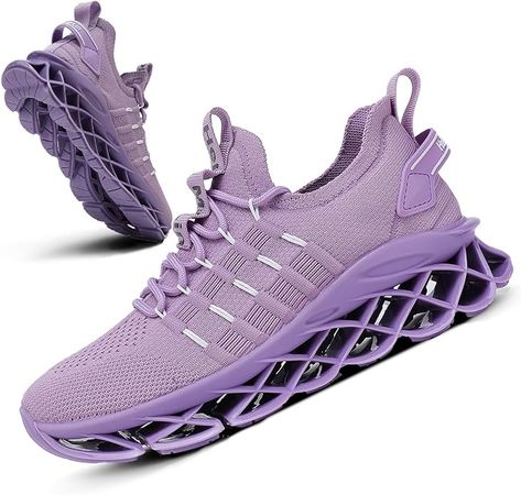 Amazon.com | Hello MrLin Womens Shoes Lightweight Sneakers for Women Breathable Walking Shoes Women Fashion Casual Slip On Tennis Running Shoes Non Slip Purple | Walking