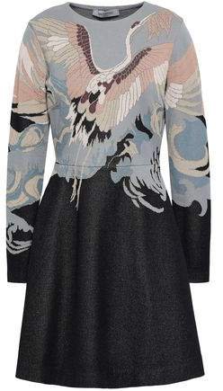Metallic Jacquard-knit Mini Dress