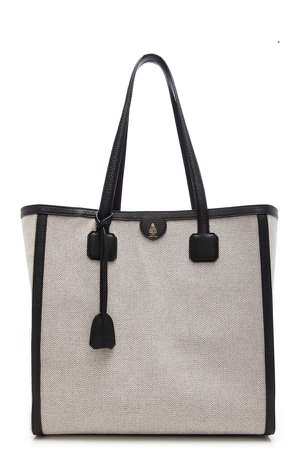 Antibes Leather-Trimmed Canvas Tote