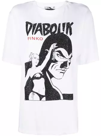 PINKO graphic-print short-sleeve T-shirt - Farfetch