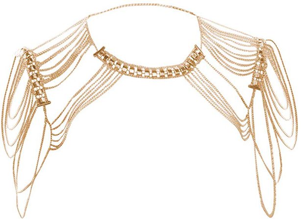 Amazon.com: MineSign Body Chain Jewelry for Women Shoulder Chain Tassels Harness Necklace Gold: Jewelry