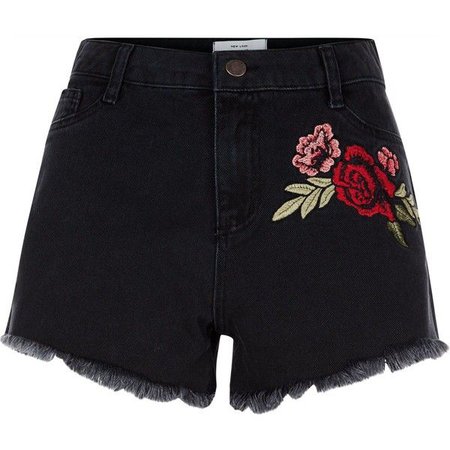 Rose Denim Shorts