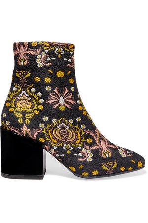 Dries Van Noten | Floral-jacquard ankle boots | NET-A-PORTER.COM