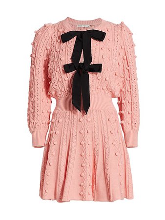 Shop Alice + Olivia Kitty Bow Front Sweater Dress | Saks Fifth Avenue
