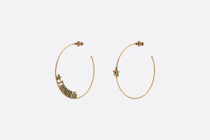 J'Adior earrings in aged gold-tone metal - Fashion Jewellery - Woman | DIOR
