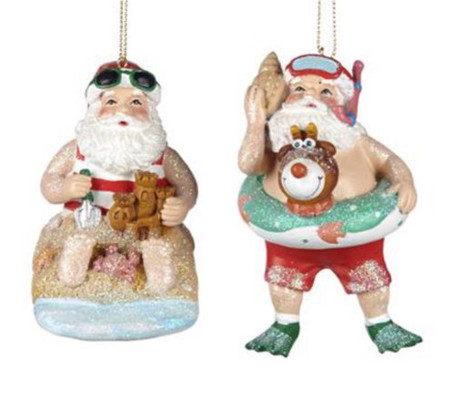 Goodwill Christmas Ornaments Beach Santa