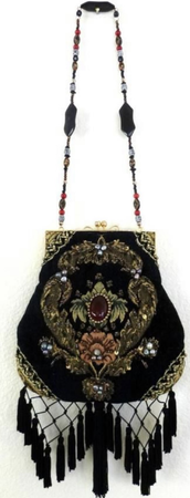 fringed, jeweled boho purse