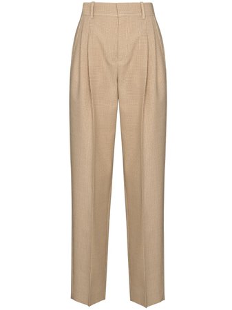 Chloé houndstooth-pattern high-rise trousers