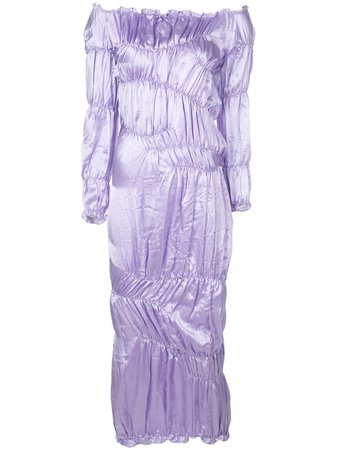 Yuhan Wang Ruched Satin Dress | Farfetch.com