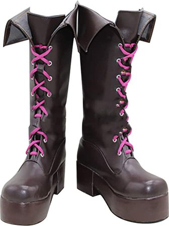 Amazon.com: Whirl Cosplay Boots Shoes for League of Legends Jinx Brown : Toys & Games