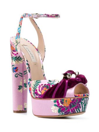 Casadei floral embroidered sandals