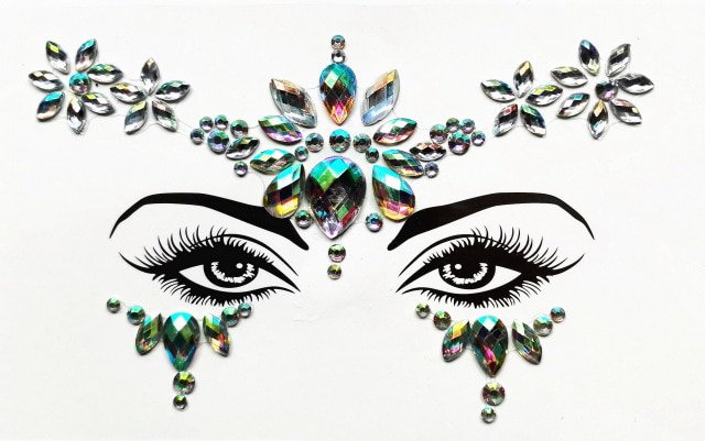 3D rhinestones Stickers for face Temporary Tattoos Sexy Makeup Party glitter fake tattoo for woman Face Jewels 2020 Design|Temporary Tattoos| - AliExpress