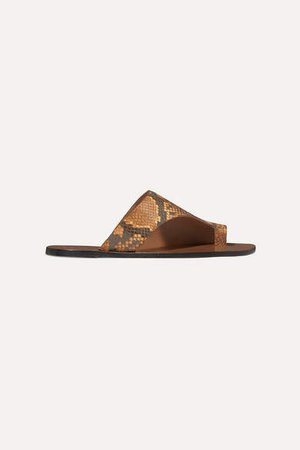 Atp ATP Rosa Cutout Snake-effect Leather Sandals - Snake print