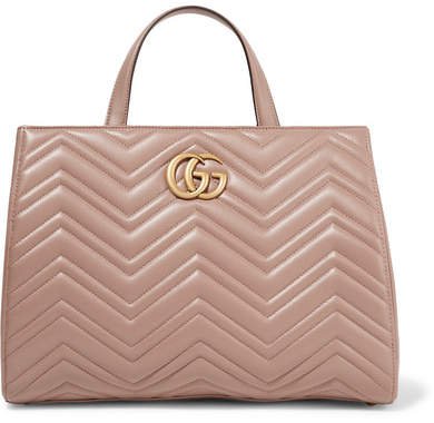 Gg Marmont Quilted Leather Tote - Taupe