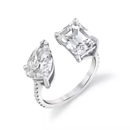 DIAMOND EMERALD & PEAR TWIN PINKY RING – SHAY JEWELRY