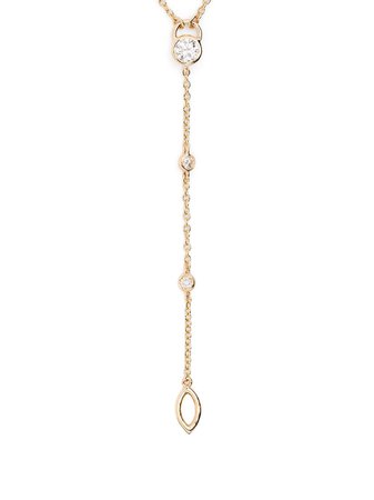 Courbet 18kt yellow gold diamond CO tie necklace - FARFETCH