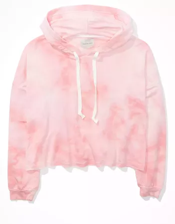 AE Fleece Cropped Boxy Hoodie pink