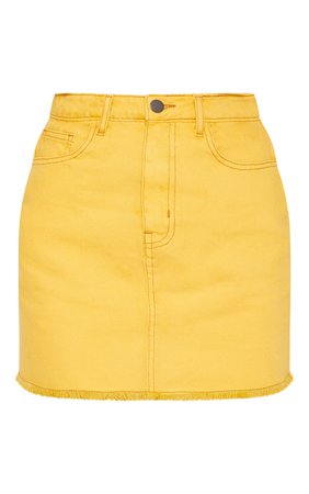 yellow skirt denim