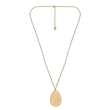 The Pioneer Woman Hammered Gold Long Pendant Necklace - Walmart.com