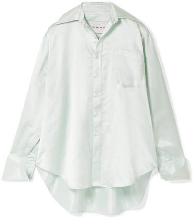 Matthew Adams Dolan - Oversized Silk-charmeuse Shirt - Mint