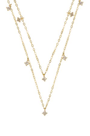 Double Shimmering Star Necklace
