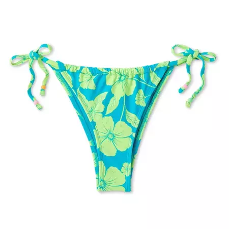 Women's Adjustable Coverage Bikini Bottom - Wild Fable™ Blue/green Tropical Print : Target