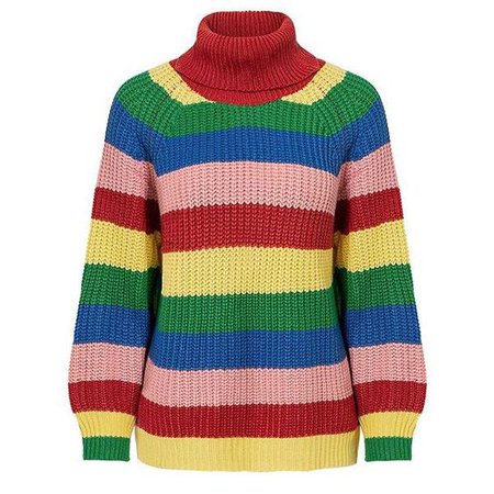 rainbow stripe sweater