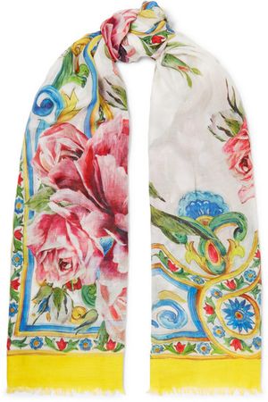 Dolce & Gabbana | Maiolica printed modal and cashmere-blend scarf | NET-A-PORTER.COM