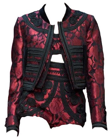Dolce & Gabbana Red Blazer And Shorts Set