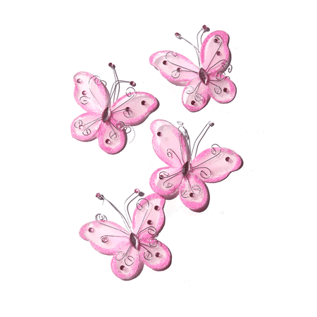 2.75" Pink Glitter Butterflies