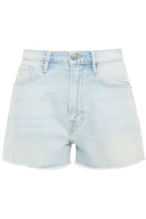 Light denim Le Vintage distressed denim shorts | Sale up to 70% off | THE OUTNET | FRAME | THE OUTNET