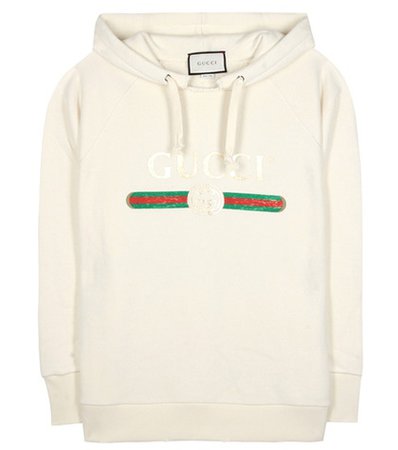 Appliquéd cotton hoodie