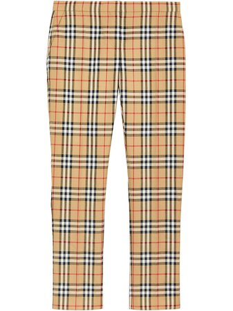 Burberry Vintage Check Wool Cigarette Trousers Ss20 | Farfetch.com