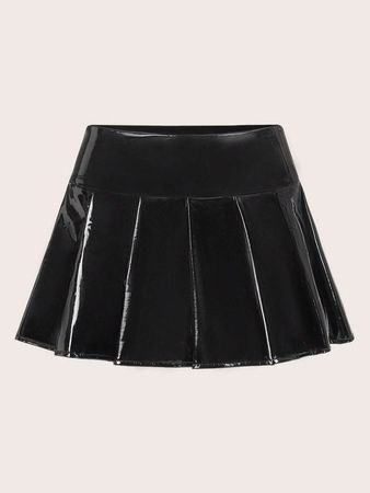SHEIN ICON Plus PU Leather Flare Skirt | SHEIN USA