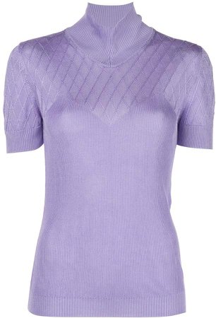 ribbed mock-neck top
