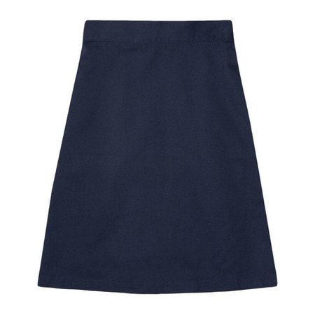 Navy Knee Length Straight Skirt