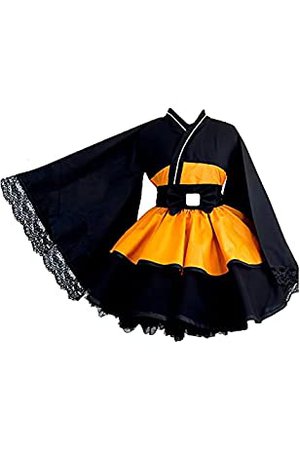 Amazon.com: N/X Japanese Anime Cosplay Costume Uzumaki Costume Female Lolita Kimono Dress with Wig Orange: Clothing