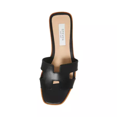 HADYN Black Leather Sandal | Women's Designer Sandals – Steve Madden