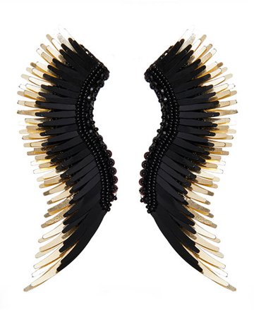 Mignonne Gavigan Madeline Beaded Statement Earrings, Black/Golden | Neiman Marcus