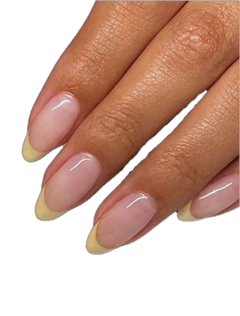 yellow french tip nails