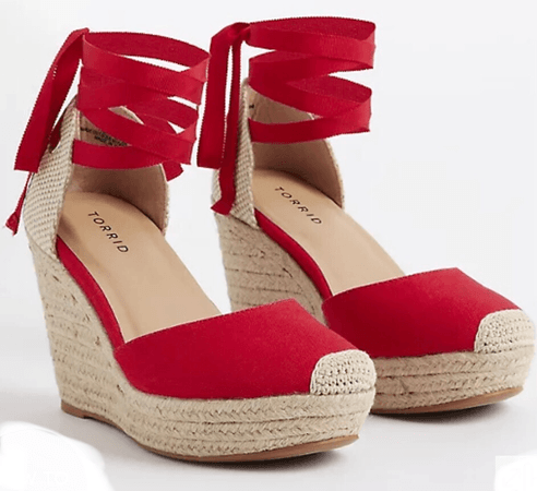 red straps sandals