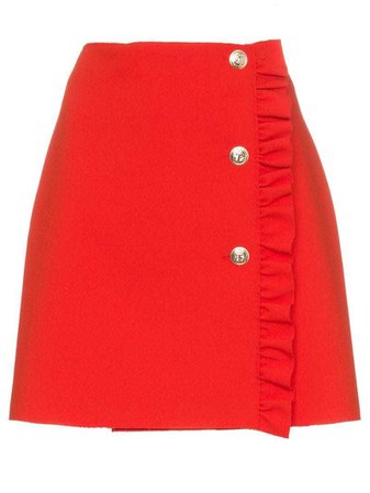 MSGM Short Skirt Red Ruffle