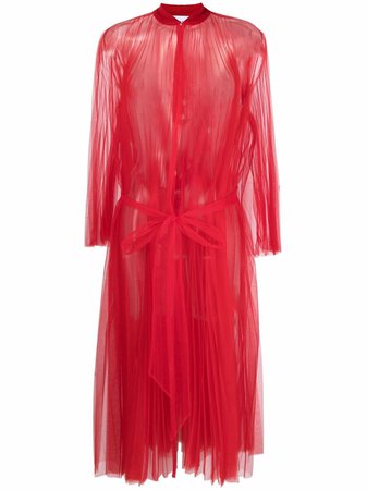 Atu Body Couture semi-sheer pleated kimono red ATS21117 - Farfetch
