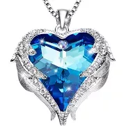 Guardian Wings Heart Crystal Necklace - Angel Wings Pendant Birthstone Heart Necklace Jewelry for Women - Google Search