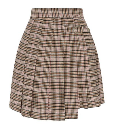 Maje Pleated Check Skirt