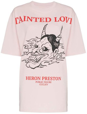 Heron Preston oversized Tainted Love print cotton t shirt