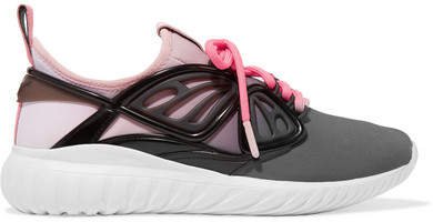 Fly-bi Rubber And Leather-trimmed Neoprene Sneakers - Pink