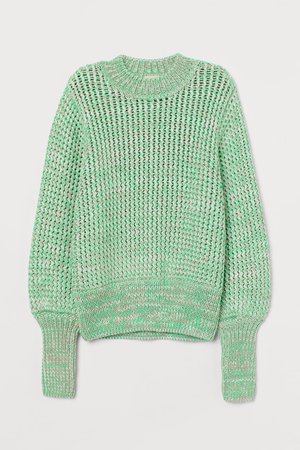 Chunky-knit Sweater - Neon green - Ladies | H&M US