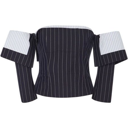 MONSE Of-The-Shoulder Pinstriped Corset Top ($1,690)