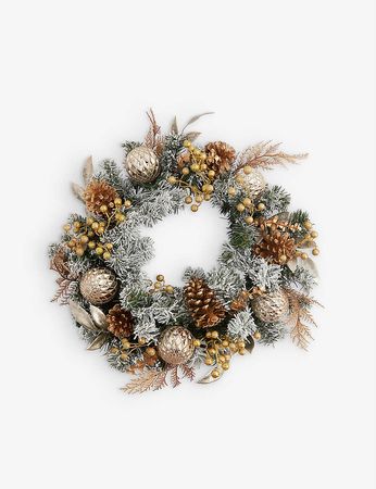CHRISTMAS - Festive-embellished Christmas wreath 50cm | Selfridges.com